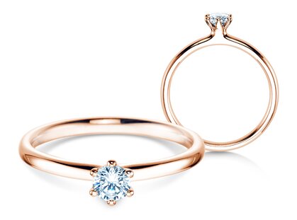 Bague de fiançailles Classic 6 dans 18K or rose avec diamant 0,25ct G/SI