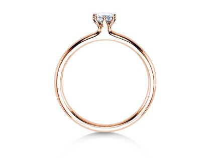 Bague de fiançailles Classic 6 en 9K or rose avec diamant 0,25ct G/SI