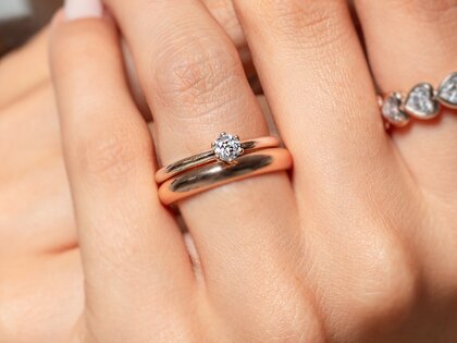 Bague de fiançailles Classic 6 en 9K or rose avec diamant 0,25ct G/SI