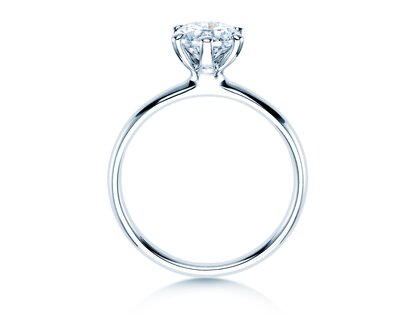 Bague de fiançailles Classic 6 en 14K or blanc avec diamant 2,50ct G/VS