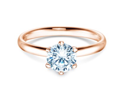 Bague de fiançailles Classic 6 dans 18K or rose avec diamant 1,00ct G/VS
