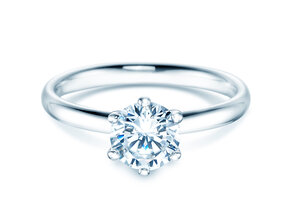 Bague de fiançailles Classic 6 en 14K or blanc avec diamant 2,50ct G/VS