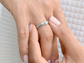 Bague de fiançailles Classic 6 dans 14K or blanc avec diamant 0,30ct G/IF