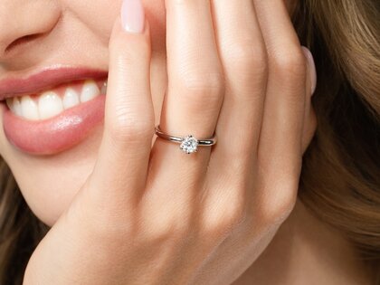 Bague de fiançailles Classic 6 dans 14K or blanc avec diamant 0,40ct G/SI