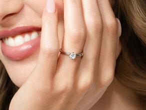 Bague de fiançailles Classic 6 dans 14K or blanc avec diamant 0,40ct G/SI