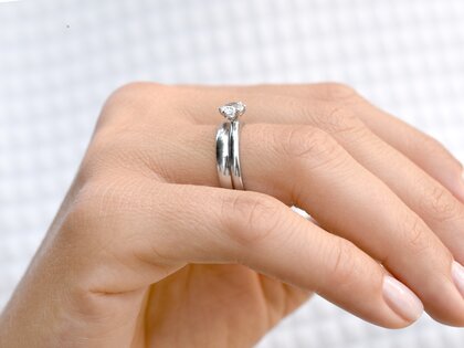 Bague de fiançailles Classic 6 dans 18K or blanc avec diamant 0,50ct H/SI