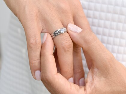 Bague de fiançailles Classic 6 en platine 950/- avec diamant de laboratoire 0,50ct E/VS