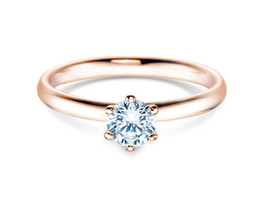 Bague de fiançailles Classic 6 dans 18K or rose avec diamant 0,50ct G/VS
