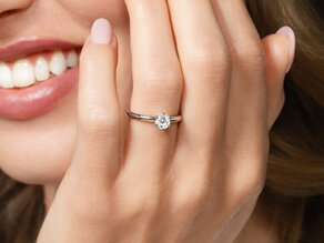 Bague de fiançailles Classic 6 dans 18K or rose avec diamant 0,60ct H/SI