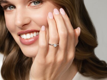 Bague de fiançailles Classic 6 dans 18K or rose avec diamant 0,60ct H/SI