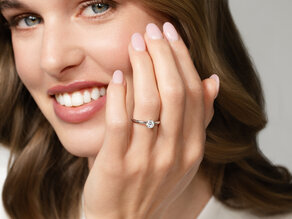 Bague de fiançailles Classic 6 dans 18K or rose avec diamant 0,60ct H/SI