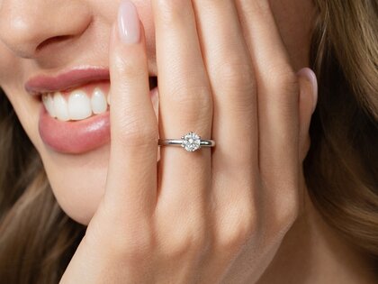 Bague de fiançailles Classic 6 dans 14K or jaune avec diamant 0,75ct H/SI