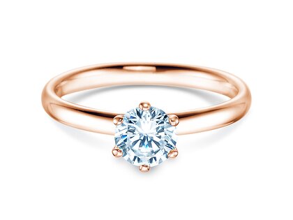 Bague de fiançailles Classic 6 dans 18K or rose avec diamant 0,75ct H/SI
