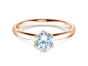 Bague de fiançailles Classic 6 dans 18K or rose avec diamant 0,75ct H/SI
