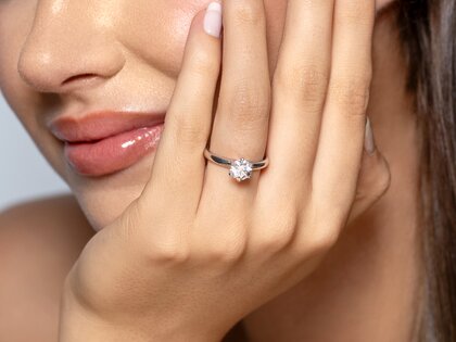 Bague de fiançailles Classic 6 dans 18K or rose avec diamant 1,00ct G/VS