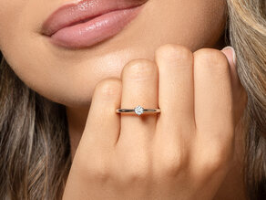 Bague de fiançailles Classic 6 en 9K or blanc avec diamant 0,15ct H/SI