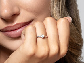 Bague de fiançailles Classic 6 dans platine 950/- avec diamant 0,25ct H/SI