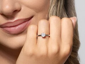Bague de fiançailles Classic 6 dans 18K or blanc avec diamant 0,50ct H/SI