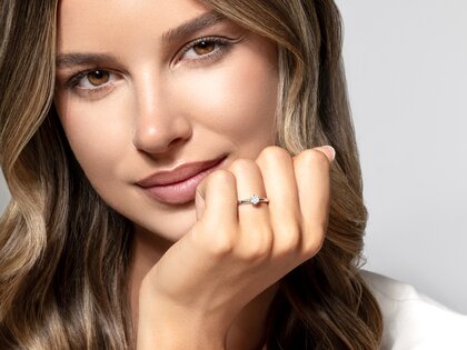 Bague de fiançailles Classic 6 en 9K or rose avec diamant 0,25ct G/SI
