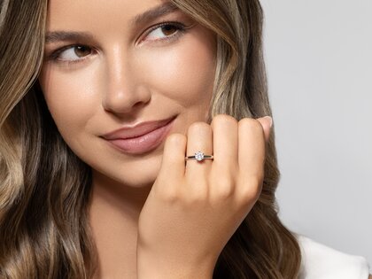 Bague de fiançailles Classic 6 dans 18K or blanc avec diamant 0,50ct H/SI