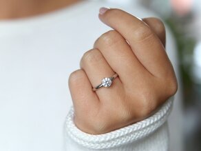 Bague de fiançailles Classic 6 en 14K or blanc avec diamant 2,50ct G/VS