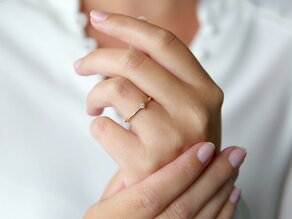 Bague de fiançailles Classic 6 dans 14K or rose avec diamant 0,05ct G/IF