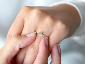 Bague de fiançailles Classic 6 dans 14K or blanc avec diamant 0,05ct H/SI