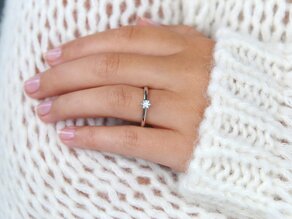 Bague de fiançailles Classic 6 dans 14K or blanc avec diamant 0,20ct H/SI