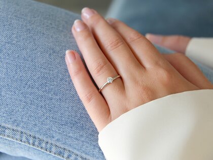 Bague de fiançailles Classic 6 dans 14K or blanc avec diamant 0,20ct H/SI