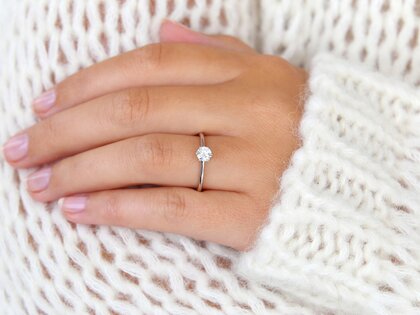 Bague de fiançailles Classic 6 dans 14K or blanc avec diamant 0,40ct G/SI