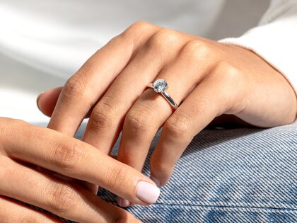 Bague de fiançailles Classic 6 dans 18K or rose avec diamant 1,00ct G/VS
