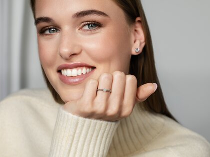Bague de fiançailles Classic Beads en 18K or jaune avec diamant 0,20ct G/VS