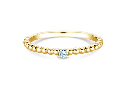 Bague de fiançailles Classic Beads en 14K or jaune avec diamant 0,05ct H/SI