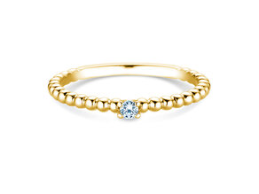 Bague de fiançailles Classic Beads en 14K or jaune avec diamant 0,05ct H/SI