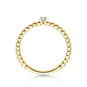 Bague de fiançailles Classic Beads en 14K or jaune avec diamant 0,05ct H/SI