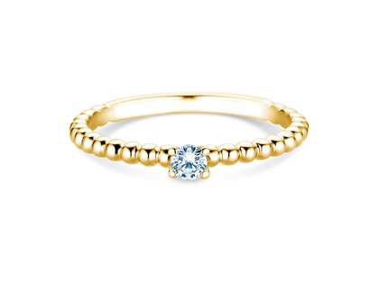 Bague de fiançailles Classic Beads en 14K or jaune avec diamant 0,10ct H/SI