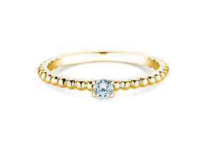 Bague de fiançailles Classic Beads en 14K or jaune avec diamant 0,10ct H/SI