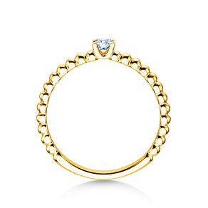 Bague de fiançailles Classic Beads en 14K or jaune avec diamant 0,10ct H/SI