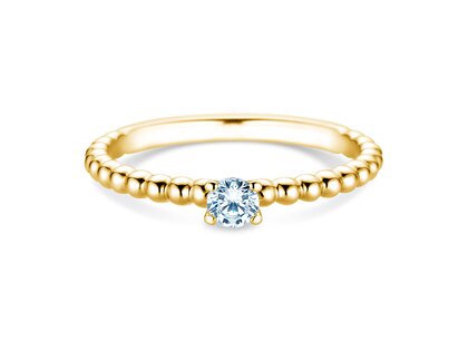 Bague de fiançailles Classic Beads en 18K or jaune avec diamant 0,20ct G/VS