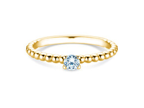Bague de fiançailles Classic Beads en 18K or jaune avec diamant 0,20ct G/VS