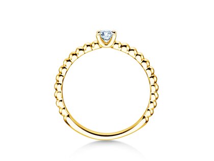 Bague de fiançailles Classic Beads en 18K or jaune avec diamant 0,20ct G/VS