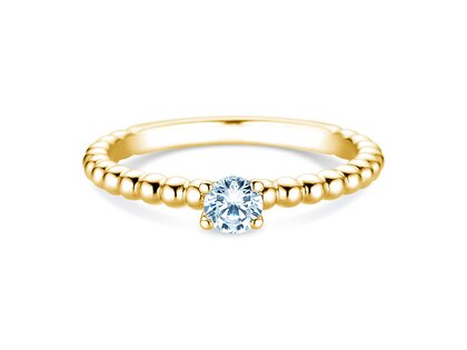 Bague de fiançailles Classic Beads en 14K or jaune avec diamant 0,25ct G/SI