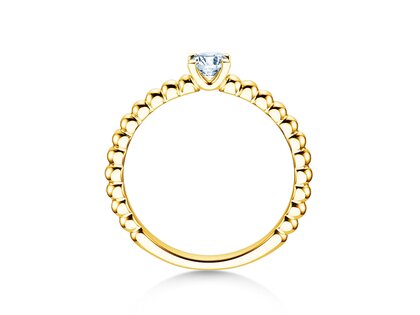 Bague de fiançailles Classic Beads en 14K or jaune avec diamant 0,25ct G/SI