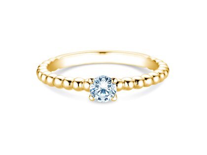 Bague de fiançailles Classic Beads en 9K or jaune avec diamant 0,30ct G/SI