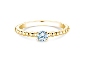 Bague de fiançailles Classic Beads en 9K or jaune avec diamant 0,30ct G/SI