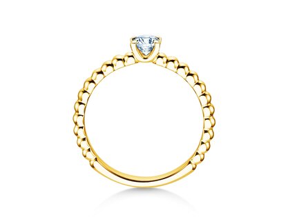 Bague de fiançailles Classic Beads en 9K or jaune avec diamant 0,30ct G/SI