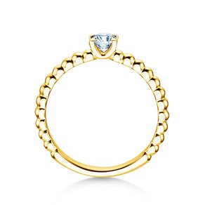 Bague de fiançailles Classic Beads en 9K or jaune avec diamant 0,30ct G/SI