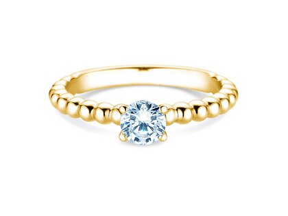 Bague de fiançailles Classic Beads en 18K or jaune avec diamant 0,60ct H/SI