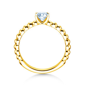 Bague de fiançailles Classic Beads en 18K or jaune avec diamant 0,60ct H/SI