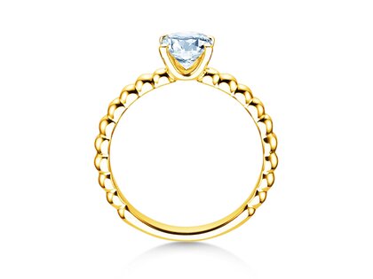 Bague de fiançailles Classic Beads en 18K or jaune avec diamant 0,75ct G/SI